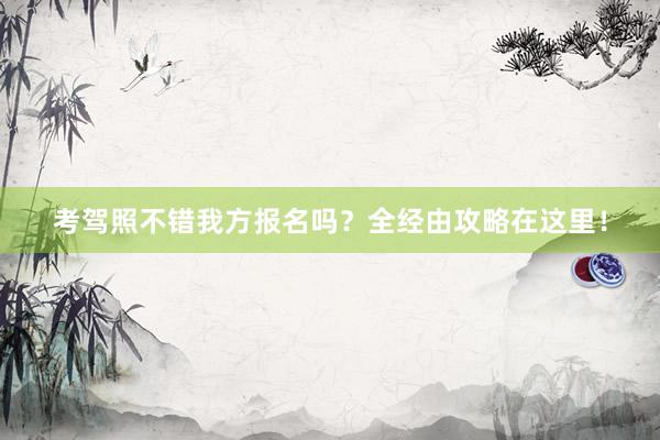 考驾照不错我方报名吗？全经由攻略在这里！